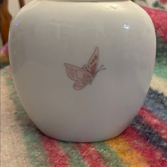 Floral Ceramic Vase with Pink and Green Accents - Picture 2 of 5